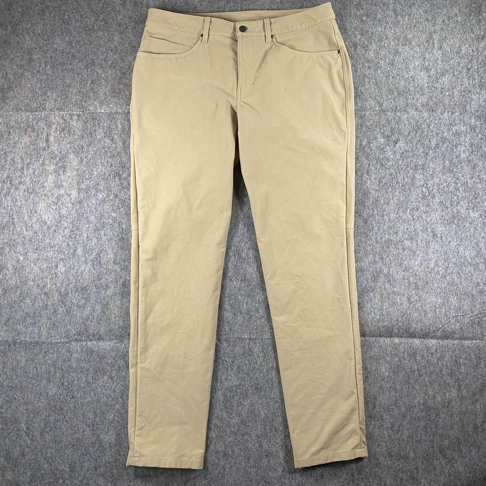 Lululemon ABC Slim Fit 5 Pocket‎ Pants Men's 34 x 31  Tan Chino Golf LM5ABNS